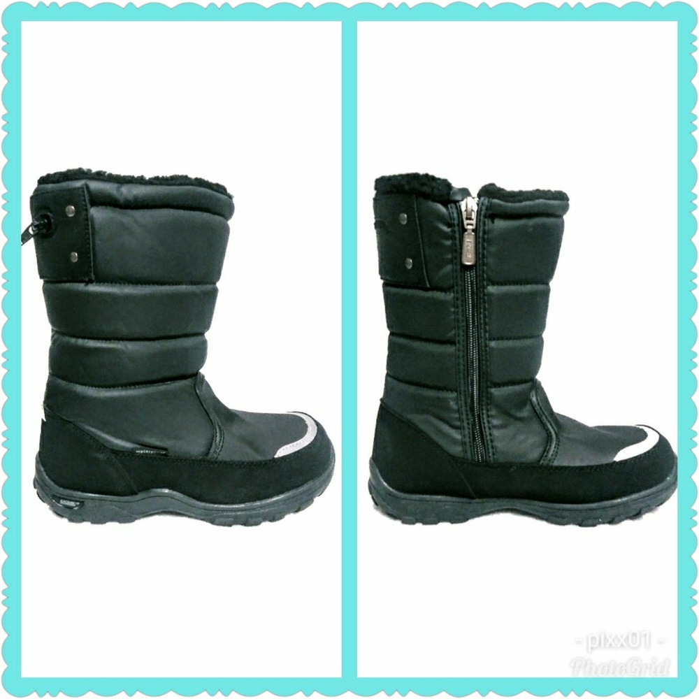 Khombu Snow Walker Black Winter Boots Kid's Sz 2M